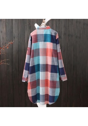 Novahub Siyah Beyaz Kadın Gömlek Ekose Baskı Kontrast Renk Düzensiz Etek Tek Göğüslü Uzun Kollu Yaka Büyük Boy Yumuşak Nefes Alabilir Üst Siyah - Beyaz - Xl Siyah - Beyaz