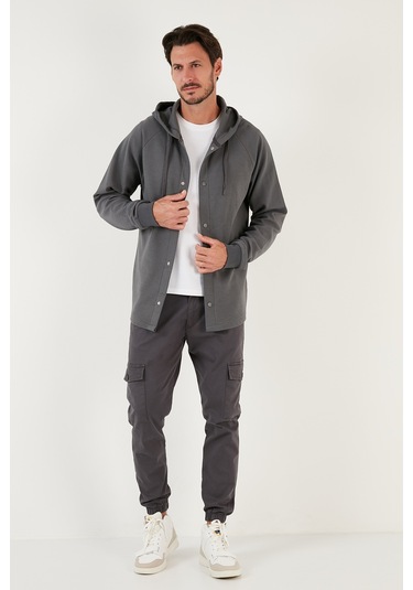Buratti Pamuklu Kapüşonlu Relaxed Fit Erkek Gömlek 5905468 Antrasit Buratti Pamuklu Kapüşonlu Relaxed Fit Erkek Gömlek 5905468 Antrasit