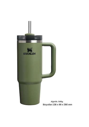 Stanley Quencher H2.o Flowstate Tumbler Pipetli Termos 0.8l Pipetli Matara Haki