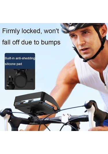 Wondernest Dönebilen Bisiklet & Motosiklet Sarsıntı Önleyici Güneşlikli Telefon Tutacağı, Evrensel Model Siyah
