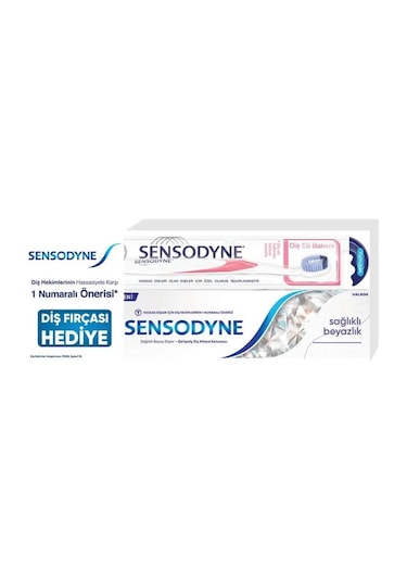 Sensodyne Sağlıklı Beyazlık Diş Macunu 75 Ml + Diş Eti Bakımı Diş Fırçası Diş Eti Bakımı