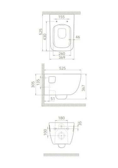 Turkuaz Cerastyle (aqua) Asma Klozet + Yavaş Kapanan Kapak