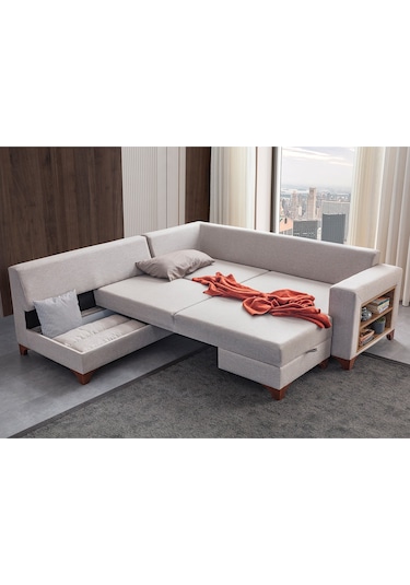Eymense Tloft Köşe Koltuk Takımı Krem Sol Köşe