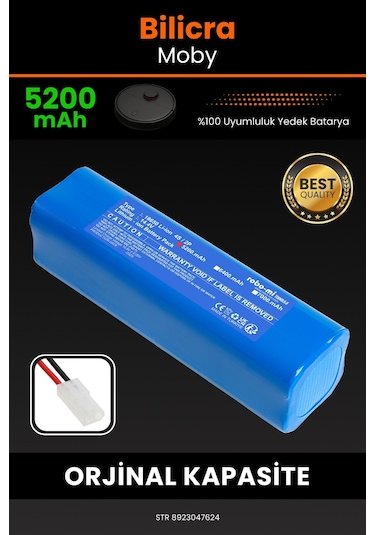 Bilicra Moby Akıllı Robot Süpürge Uyumlu Batarya 5200 Mah