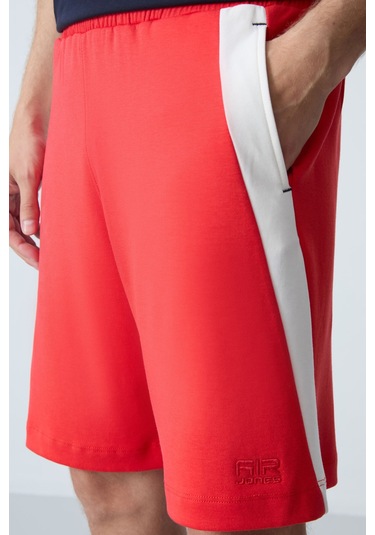 Tommy Life Fiesta Pamuklu Kalın Yumuşak Dokulu Standart Fit Basic Erkek Şort - 81280 Kırmızı