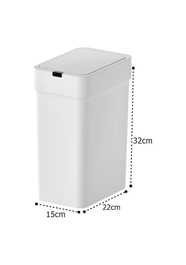 Sensörlü Otomatik Slim Çöp Kovası 9 Litre Plastik Beyaz Yerli Üretim Beyaz