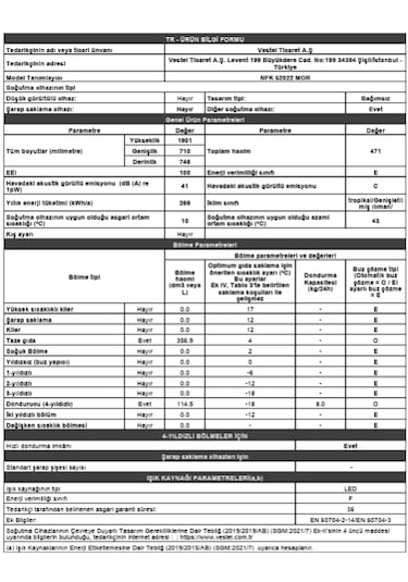 Regal NFK 52022 471 LT No-Frost Kombi Tipi Buzdolabı