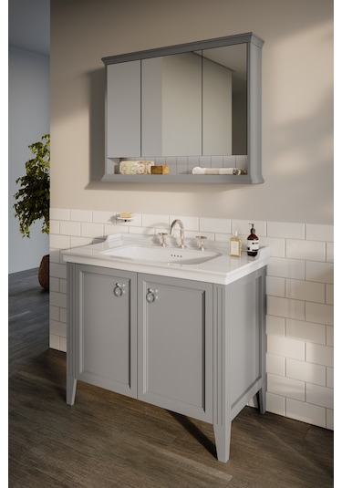 Vitra Valarte 62235 Aydınlatmalı Dolaplı Ayna 100 Cm Mat Gri