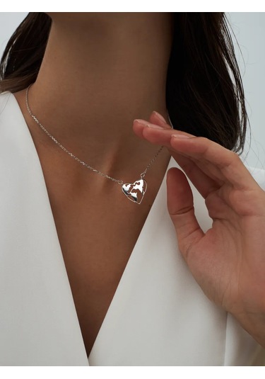 Marıola Gümüş 925 Kolye, Kalp Pandantifli Zincir 267691934 Gümüş