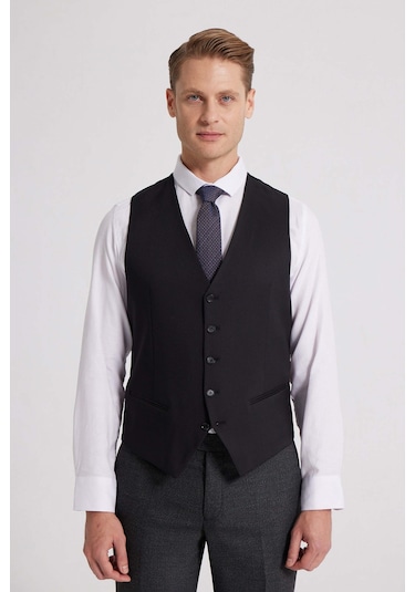 Ds Damat Siyah V Yaka Klasik Yelek 3hf01ort01600