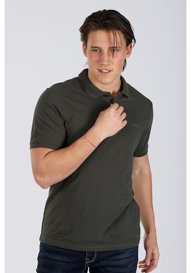 Lee Cooper Twins 1 Erkek %100 Pamuk Pike Polo Yaka T-shirt Olive-17957 Olive