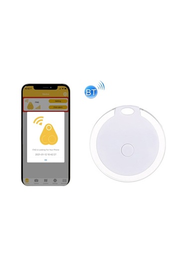 Sones 2 Adet Hyc-05 Yuvarlak Bluetooth Kayıp Önleyici Cihaz Cep Telefonu Anahtarı İki Yönlü Nesne Bulma Alarmı Beyaz