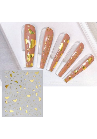 Sones Th-759 10 Adet Buzlu Şeffaf Arka Yapışkan Bronzlaştırıcı Lekeli Tırnak Sanatı Çıkartması