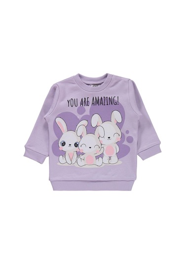 Civil Baby Tavşanlar Baskılı 6-18 Ay Takım - Lila