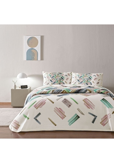 Taç Juno Tek Kişilik Pike Takımı Mavi Mavi