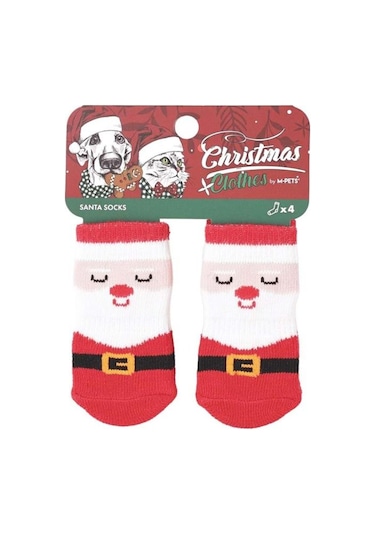 M-pets Chrıstmas Santa Kaymaz Tabanlı Çorap 4lü