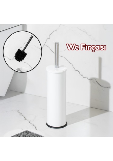 Porsima 831b Paslanmaz Metal Tuvalet Wc Fırçası Beyaz