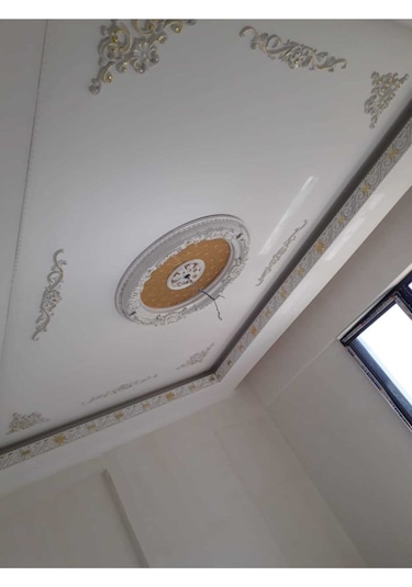 90 Cm Oval Beyaz Altın Saray Tavan