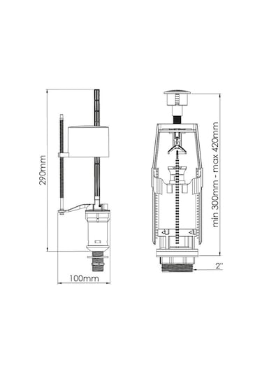 Gpd Rezervuar İç Takım Basmalı Start-stop Fıt09 Beyaz - Mavi