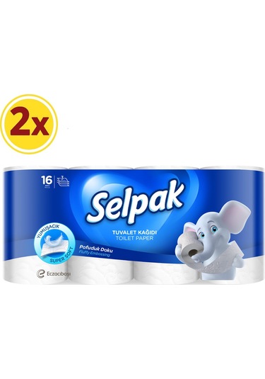 Selpak Hijyen Üç Katlı Tuvalet Kağıdı 2 x 16 Rulo