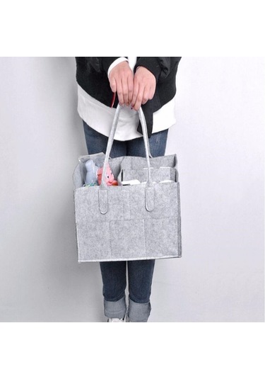 Sones Mumya Çantası Depolama Çok İşlevli Annelik Çantaları Düzenleyici Bebek Arabası Aksesuarları, Boyut: 33x23x18cm, Renk: Bej Diğer