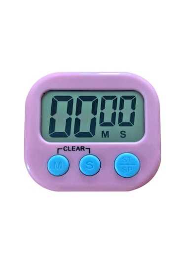 Unichrome Dijital Ekranlı Alarmlı Mıknatıslı Mutfak Zamanlayıcı Kronometre Fırın Timer Lila