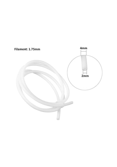 Koodmax 3d Yazıcı Printer Ptfe Teflon Boru 2x4mm 1.75mm - Beyaz - 1 Metre
