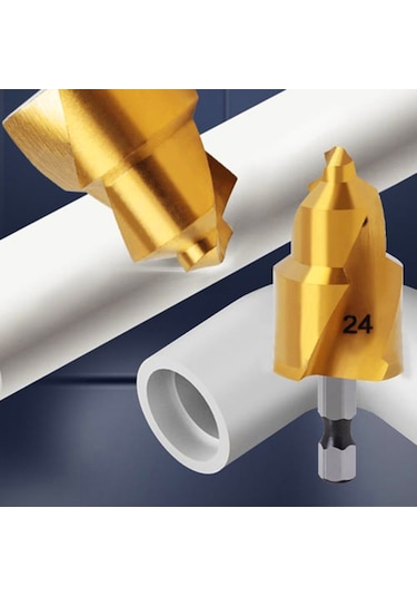 Pprc 20-25-32mm Plastik Su Borusu Tamir Matkap Ucu Havşa Rayba Delme 3 Lü Tıraş Seti