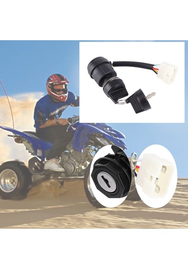 Yaozixa 5 Tel 5 Pinli Moto Atv Dune Go Kart 50-250cc İçin Güvenli Açma Kilit Anahtarı Seti 2 Anahtar