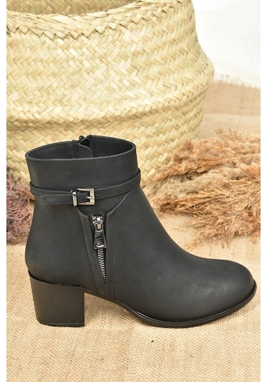 Fox Shoes Siyah Kalın Topuklu Kadın Bot L674155209