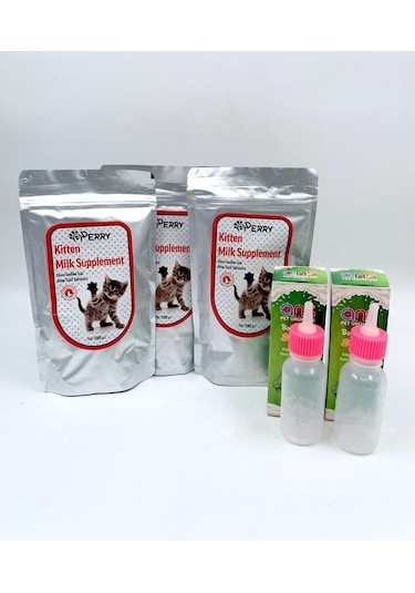 Perry Yavru Kedi Süt Tozu 3 x 200 G + Biberon 60 ML 2 Adet