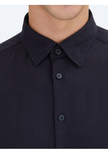 Kip Lacivert Regular Fit Uzun Dokuma Casual Gömlek