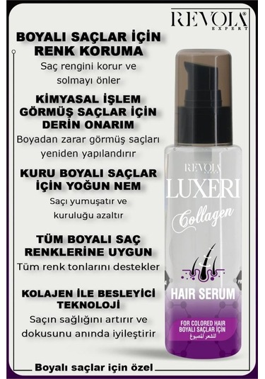 Luxeri Boyalı Saçlar İçin Saç Bakım Serumu 75 Ml Kolajen