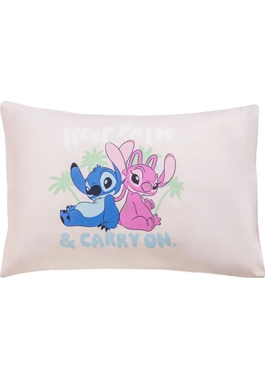 Pembe Lilo Ve Stitch Baskılı Yastık Kılıfı 2'li 50x70 Cm