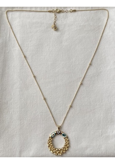 Bydevli İtalyan Dorika Toplu Gözlü Altın Kolye-bbyd193