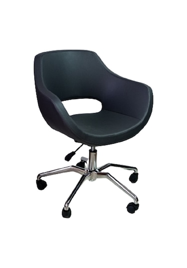 Ofis Koltuğu Döküm Süngerli Antrasit Suni Deri Örümcek Yıldız Aya