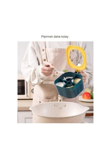 Ganzhoushop Set Mutfak Kutusu Kombinasyonu Ev Baharatlık Baharat Ambition 2'li Ms Pratik Saklama Çözümü Mavi