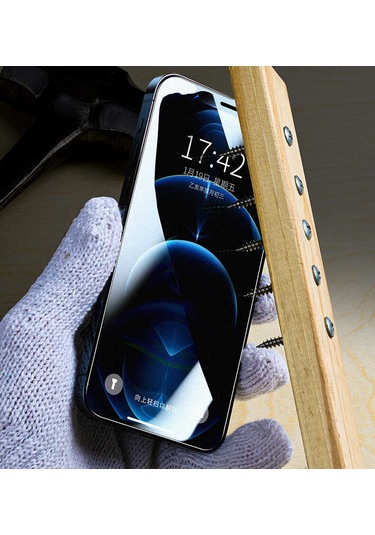 Butam Bilişim İphone 12 Pro Uyumlu Rika Premium Privacy Temperli Cam Ekran Koruyucu