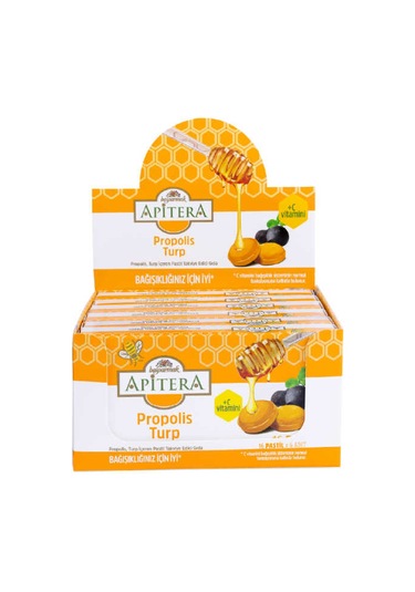 Apitera Doğal Bal, Turp, Kurkumin, C Vitamini Ve Propolis İçeren Takviye Edici 96 Lı Boğaz Pastili