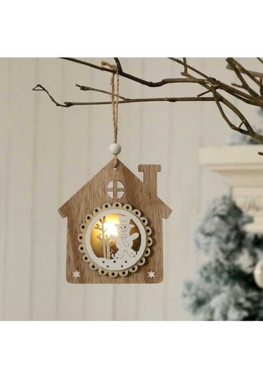 Novahub Yeni Noel Noel Modeli Kolye Kolye Kardan Dekorasyon Aydınlık Ahşap Ahşap Ağacı Adam Vi