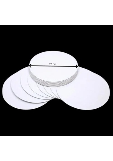 Turta Mendili / Pasta Altlığı Beyaz Yuvarlak 20 Cm 10 Adet Gümüş