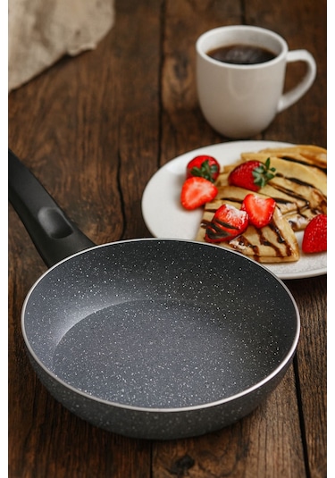 7 Parça Almeria Gri Granit Dik Tencere Ve Tava Seti 20 Cm 2.5l, 24 Cm 4.5l, 26 Cm 3l, 26 Cm Tava Lacivert