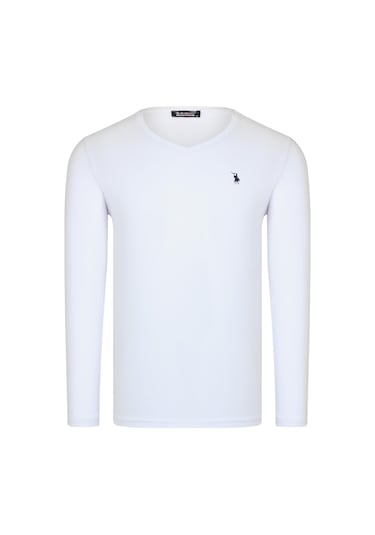 Üçlü Set T8587 Dewberry V Yaka Erkek Sweatshırt-siyah-beyaz-bordo Siyah-beyaz-bordo