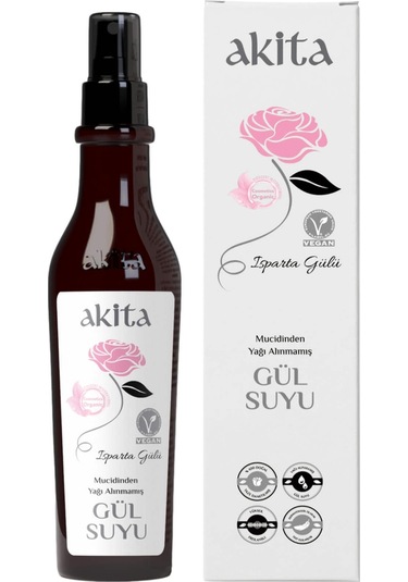 Akita Doğal Yağı Alınmamış Gül Suyu 250 ML