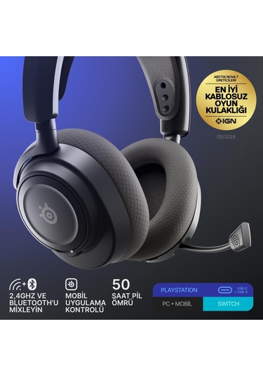 Steelseries Arctis Nova 7p Gen2 Kablosuz Siyah Gaming Kulaklık