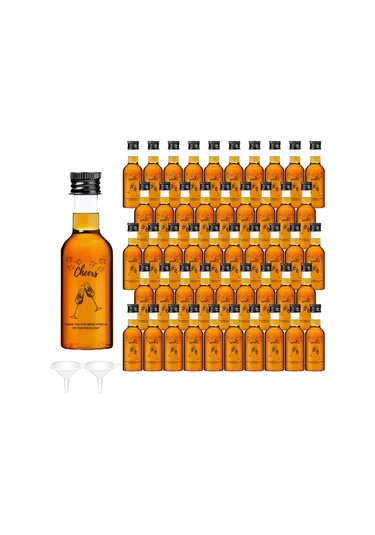 Willowhaven Siyah Kapaklı 45 Adet 50ml Mini Düğün Likör Şişesi Yeniden Kullanılabilir Parti Hediyesi