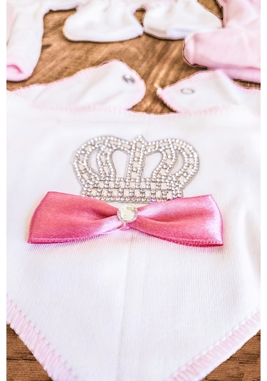 Hastane Çıkışı 10 Parça Pembe Taşlı Kız Bebek Giyim Pembe