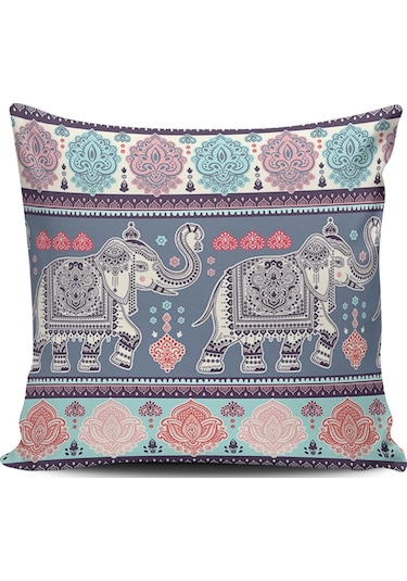 Kırlent Dünyası Fil Temalı Dijital Baskılı Kırlent Kılıfı (407043019)