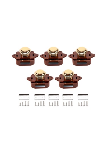 Nayomiglow Adet Anahtarsız Basmalı Düğmeli Kapı Tokmağı Kilidi Rv Karavan Kabin Tekne Motor Ev Dolabı, Kahverengi Altın