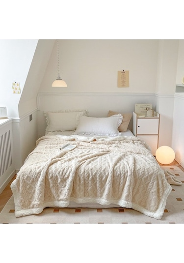 Flybuy Yumuşak Yeni Tek Renk Kuzu Kalın Kahverengi Kahve Kadife Hqgoodstore Ev Düz Çift Battaniye Basit 200cm 150 Tp Kahverengi